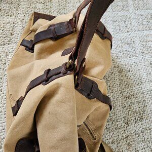 The Portland Baggage Canvas Vitage Leather Travel large bag